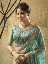 Sky blue radiant sparkle saree