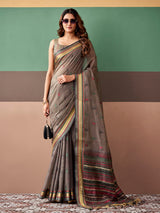 Light grey graceful ethnic saree