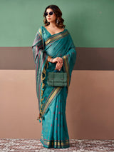 Mint blue classic festive saree