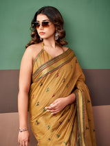 Mustard yellow elegant cotton drape