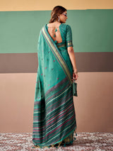 Green timeless festive cotton saree
