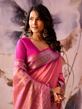 Pink timeless elegance tissue silk saree