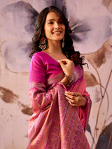 Pink timeless elegance tissue silk saree