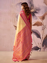 Cream royal charm tissue silk saree