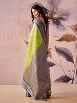 Green heritage glow tissue silk saree