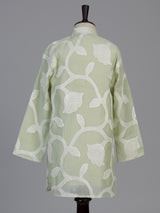 Pista green botanical boys kurta suit