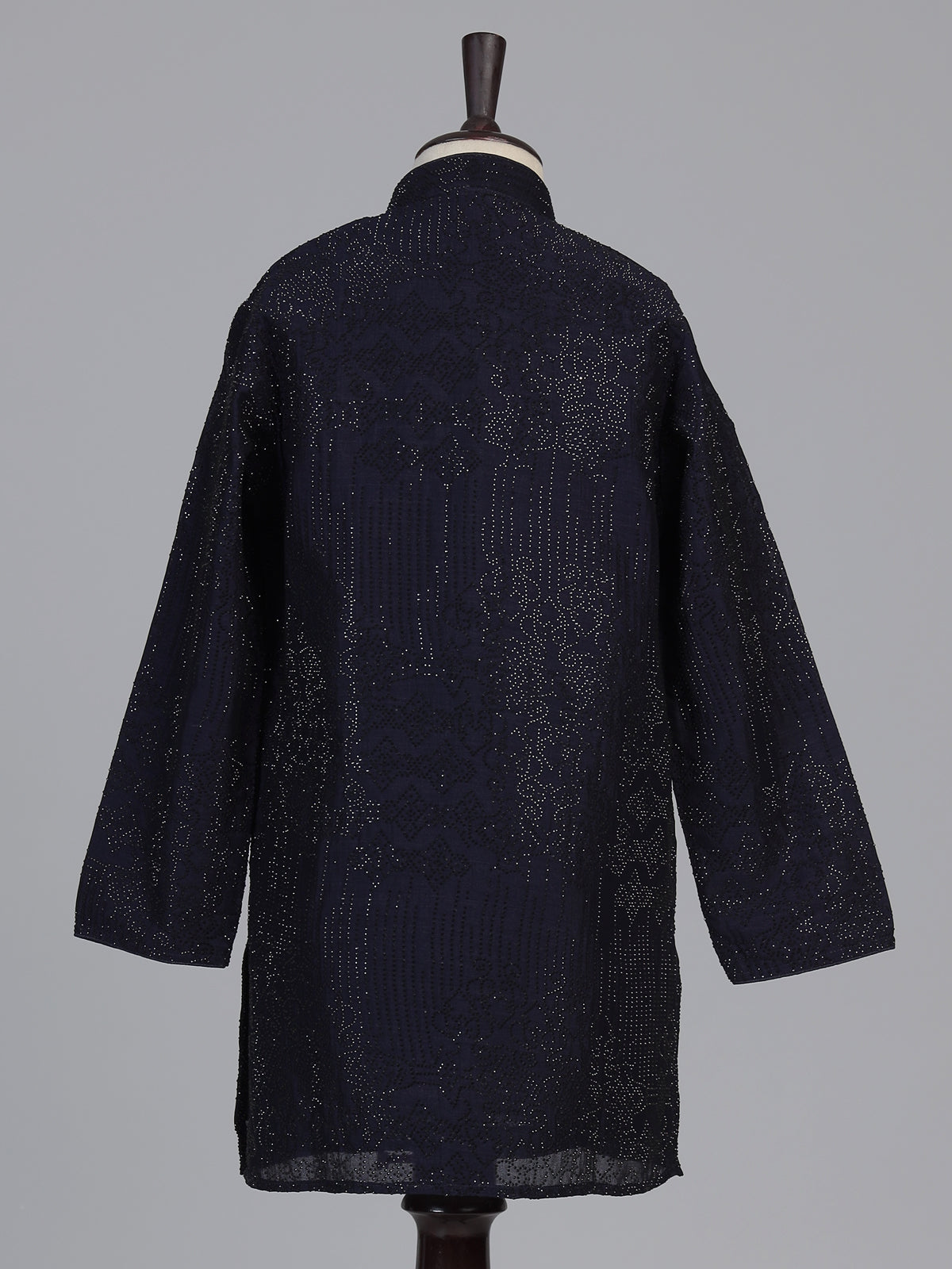 Navy blue swarovski boys kurta suit