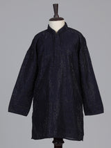 Navy blue swarovski boys kurta suit