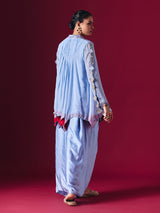 Lavender tissue silk designer indo western salwar suit