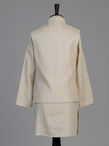 Cream elephant embroidered boys waistcoat set