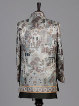 Black heritage printed boys indo western