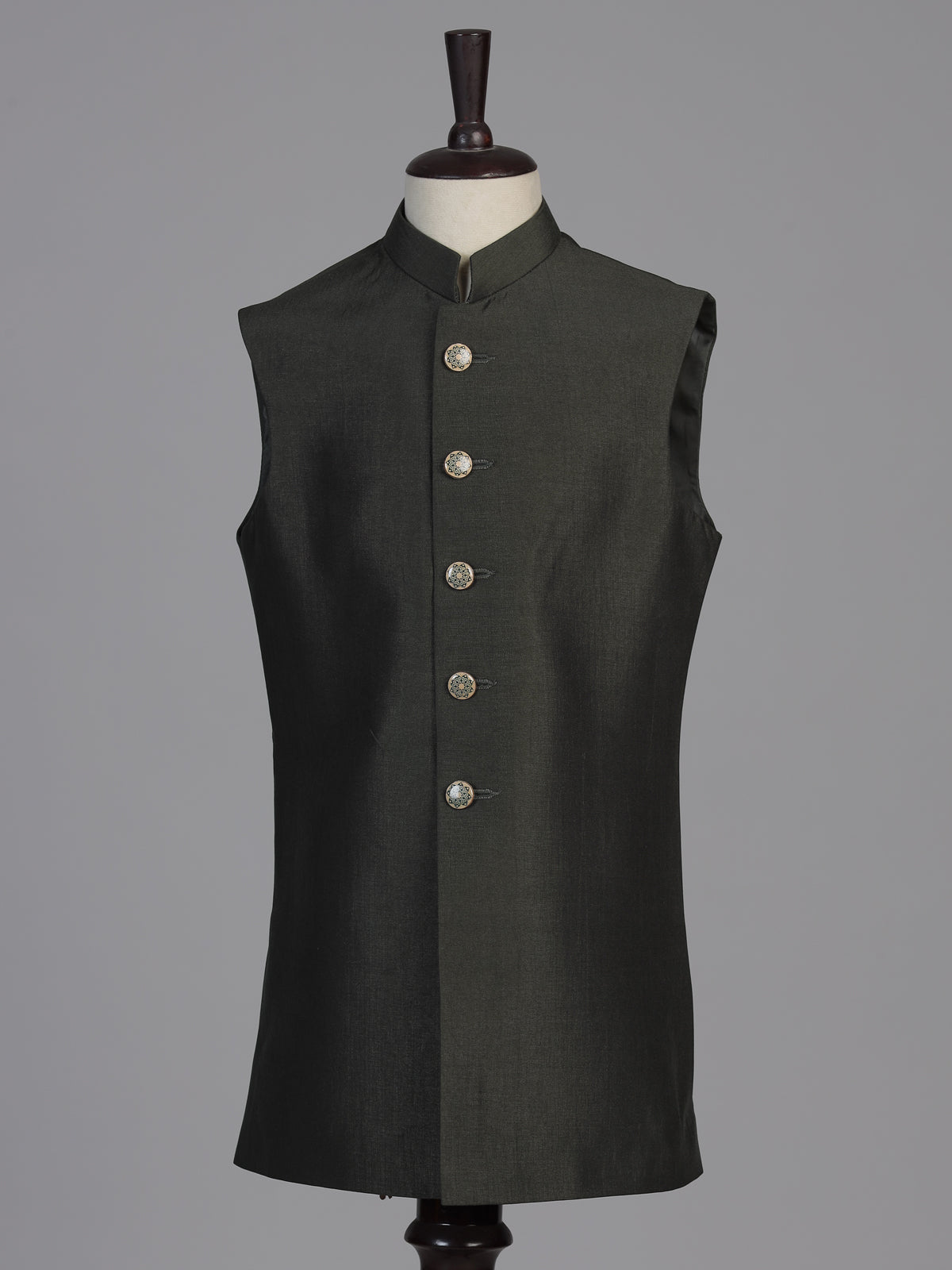 Black heritage printed boys indo western