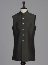 Black heritage printed boys indo western
