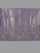 Purple floral scalloped tissue silk saree women