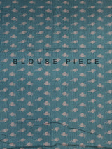 Blue art silk saree with floral elephant printed motifs