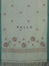 Pista green cotton silk saree with contrast border elegance