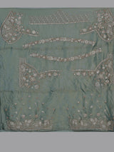 Pista green silk lehenga choli with elephant bird motifs