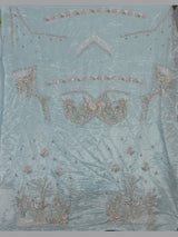 Mint blue tissue silk lehenga choli with enchanting motifs