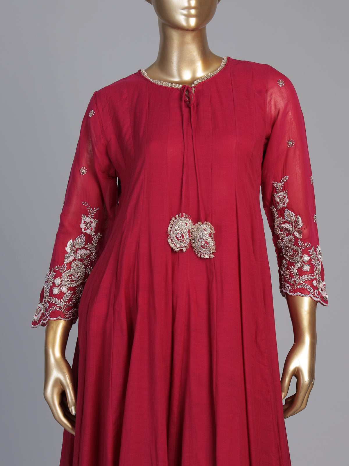 Rani pink embroidered anarkali suit for women