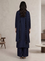 Navy blue designer choker dupatta suit for women
