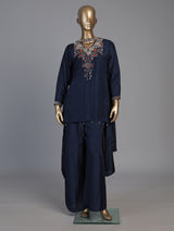 Navy blue designer choker dupatta suit for women