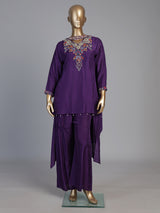 Purple designer choker dupatta suit for women