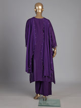 Purple designer choker dupatta suit for women