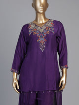Purple designer choker dupatta suit for women