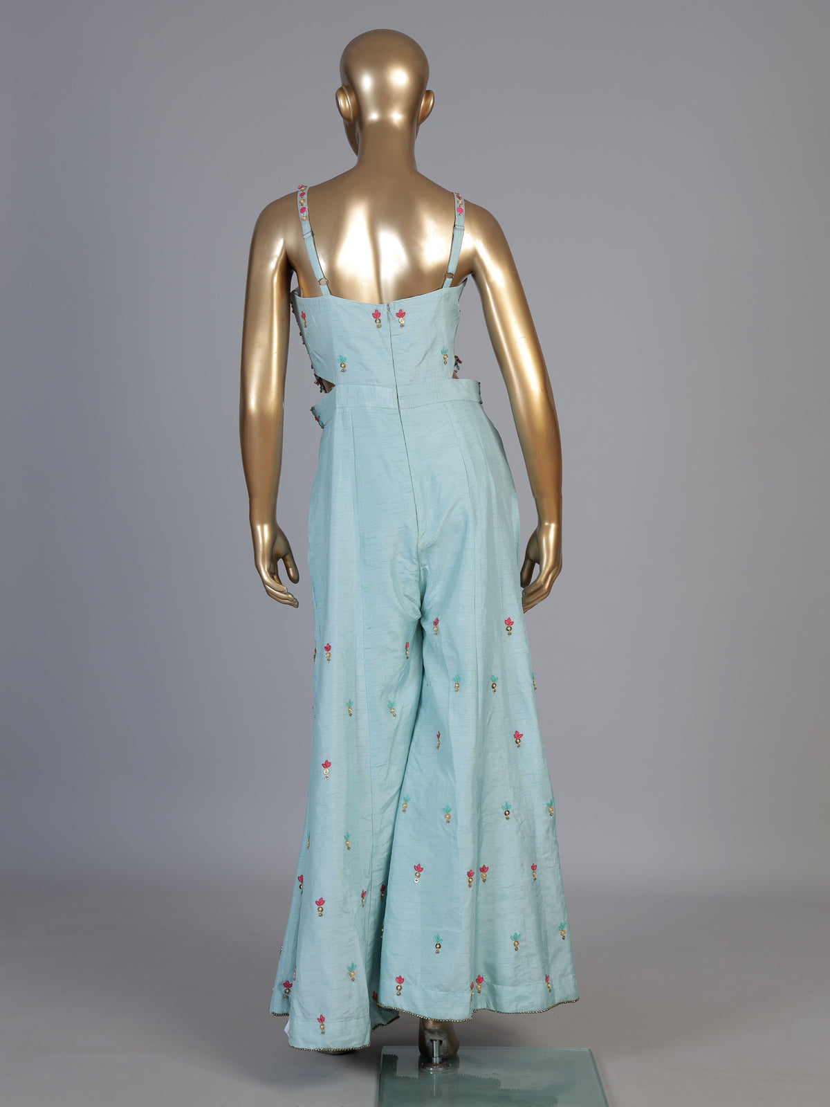 Blue embellished women indo western jumpsuit