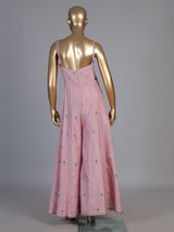 Pink embellished women indo western jumpsuit