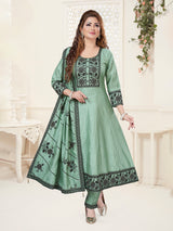 Mint green festive salwar suit for women
