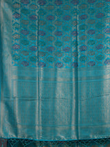 Rama blue women paisley zari saree