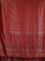 Red women classic zari saree