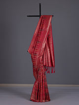 Rani pink women shimmer zari sareeq