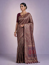Wine women meenakari zari saree