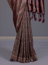 Wine women meenakari zari saree