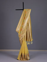 Yellow women meenakari zari saree