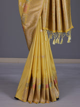 Yellow women meenakari zari saree