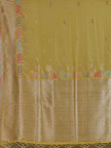 Yellow women meenakari zari saree