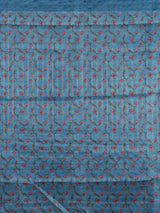 Blue women botanical vine zari saree