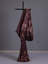 Wine women kalamkari zari saree