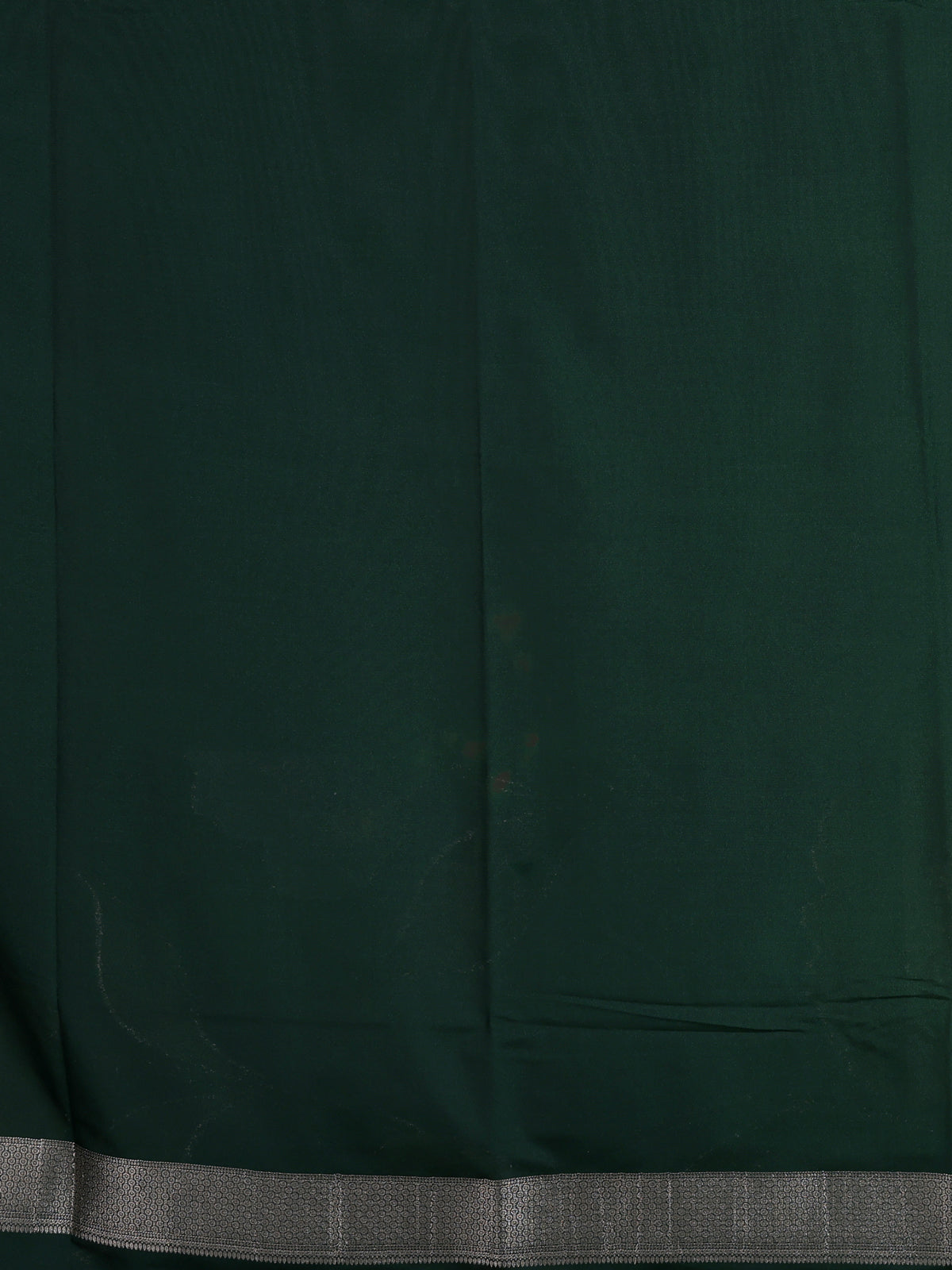 Green women floral silver zari saree