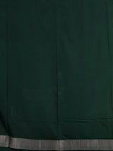 Green women floral silver zari saree