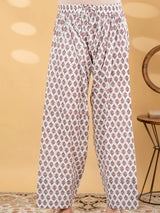 Off white botanical printed women palazzo kurti set