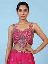 Rani pink women jharokha embellished sharara suit