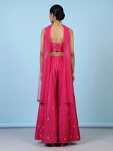 Rani pink women jharokha embellished sharara suit