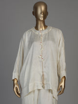 White women embellished jacket dhoti indo western
