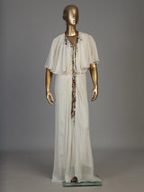 White women embellished cape style indo western