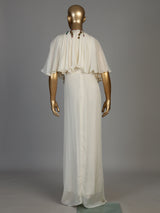 White women embellished cape style indo western