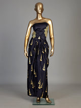 Black women draped dhoti skirt indo western